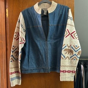 VINTAGE Teddi sweater&denim jacket